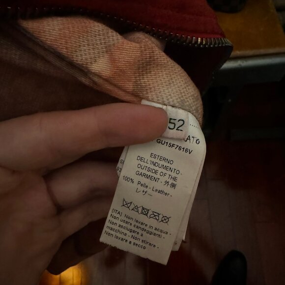 $1798 GIORGIO BRATO Red Leather Motorcycle Jacket in sz.52 (US M) - Picture 5 of 10